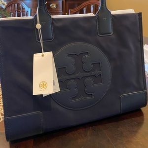 Tory Burch mini Ella Tote in Tory Navy